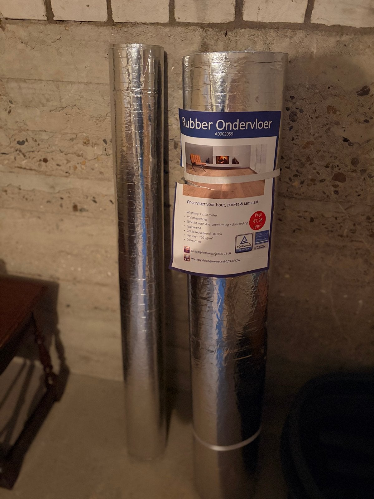 Isolerende en geluiddempende rubber ondervloer +- 15 m2, Ophalen, Overige typen, Nieuw, 10 m² of meer