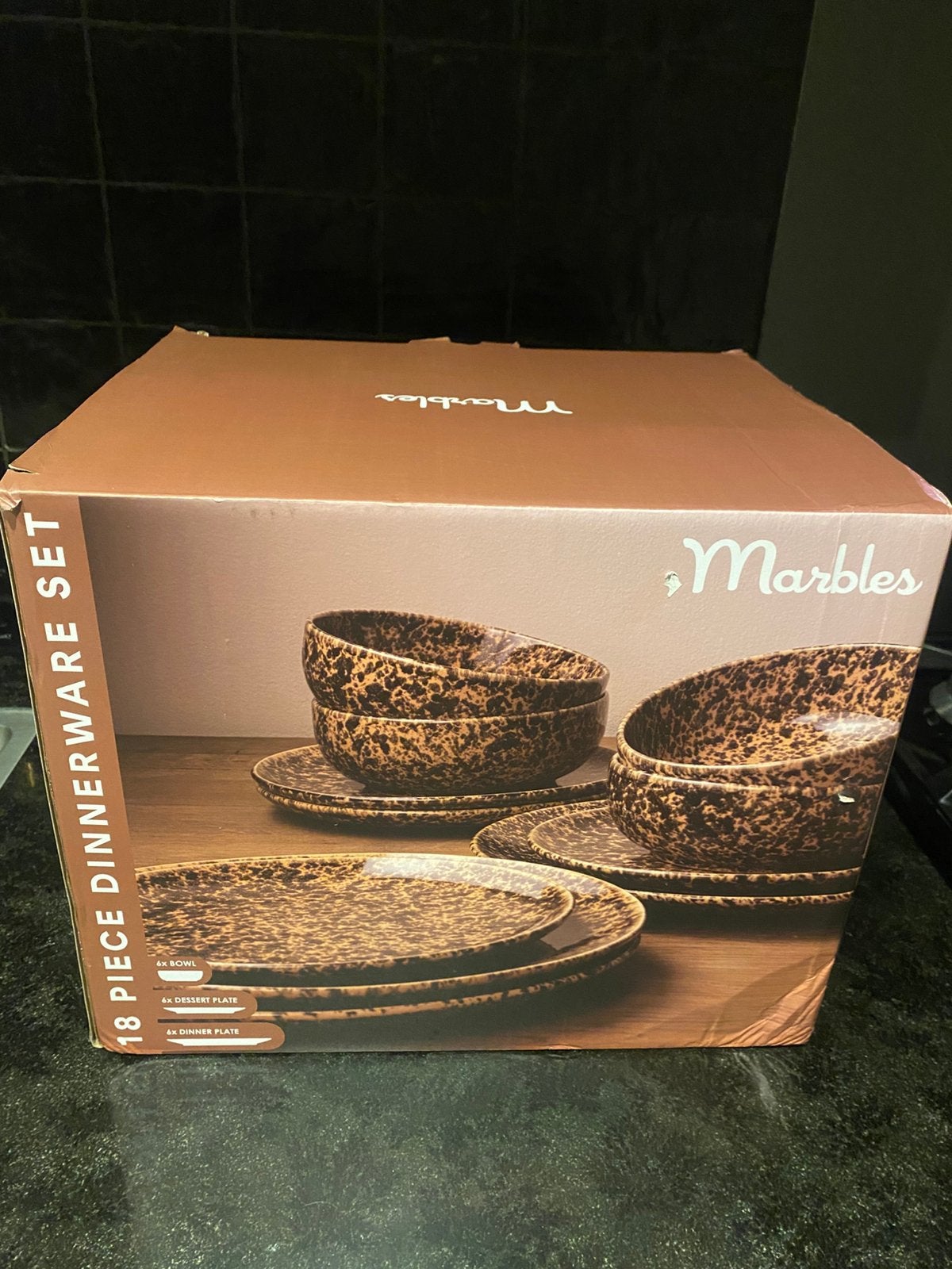 Marbles servies set 18 delig nieuw in doos., Overige merken, Overige typen, Nieuw, Ophalen of Verzenden