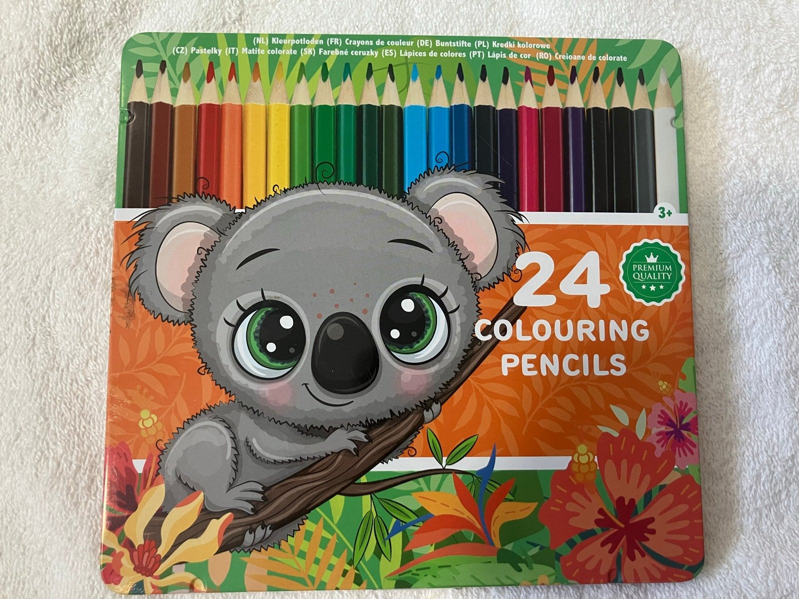 Nieuw 24 Kleurpotloden met schattige Koala-afbeelding, Hobby en Vrije tijd, Tekenen, Ophalen of Verzenden, Nieuw, Potlood of Stift