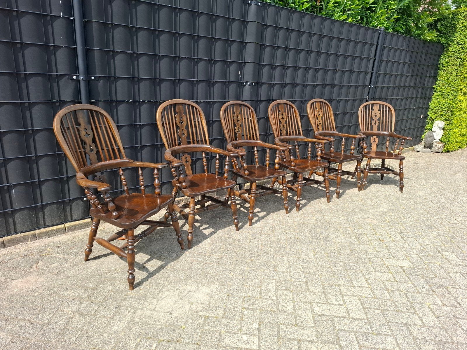 Vintage Windsor armstoel stoelen unieke 6dlg set. Kijk oms,, Huis en Inrichting, Stoelen, Ophalen, Gebruikt, Bruin, Vijf, Zes of meer stoelen