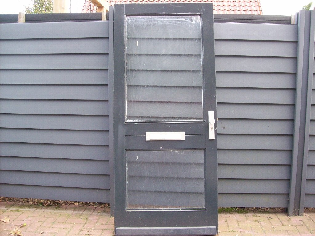 deur met glas, Ophalen, Gebruikt, 80 tot 100 cm, Buitendeur