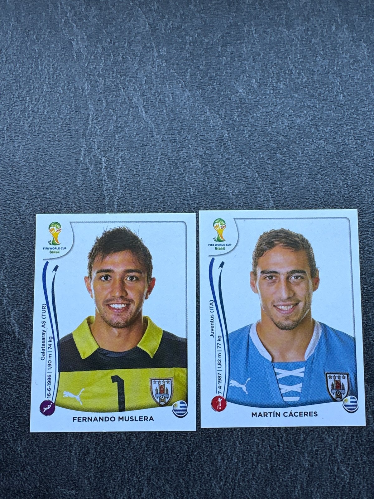 Panini FIFA World Cup 2014 Stickers Muslera & Cáceres, Ophalen of Verzenden, Nieuw, Stickers en Plaatjes