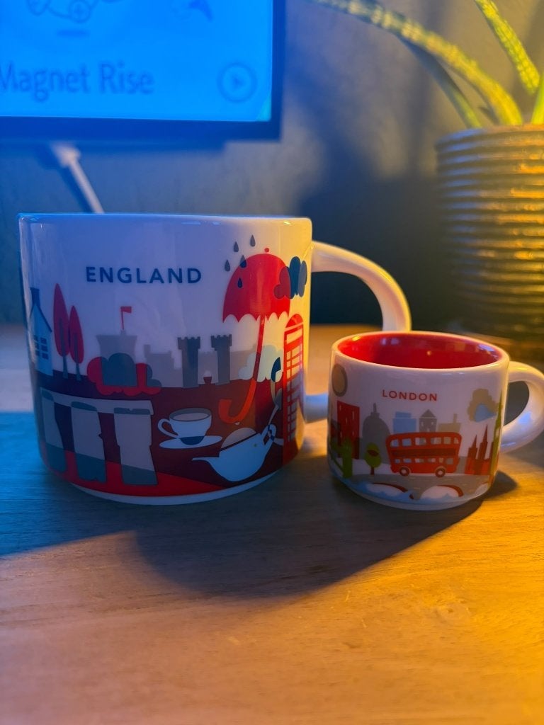 Starbucks mok England, Ophalen of Verzenden, Zo goed als nieuw, Porselein, Kop en/of schotel
