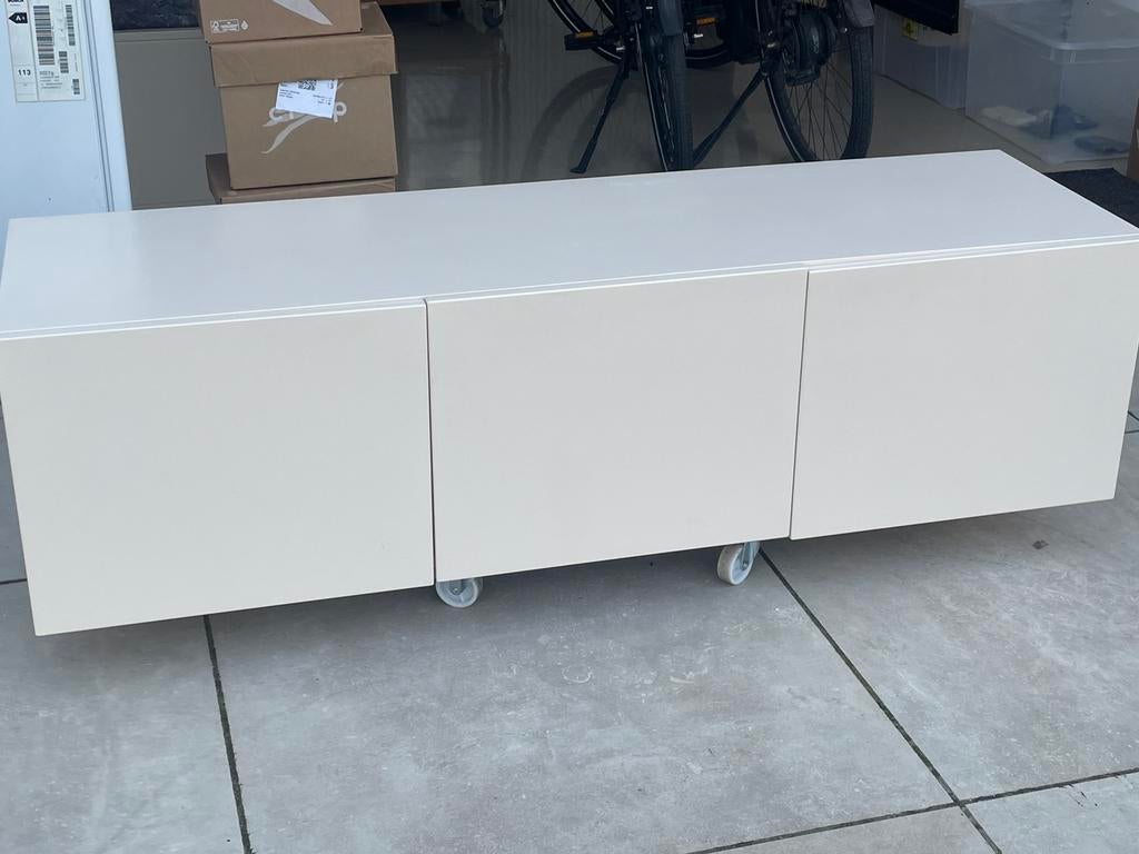 Banzbord TV wand/muurkastjes beige met deurtjes, Ophalen, Zo goed als nieuw, 25 tot 50 cm