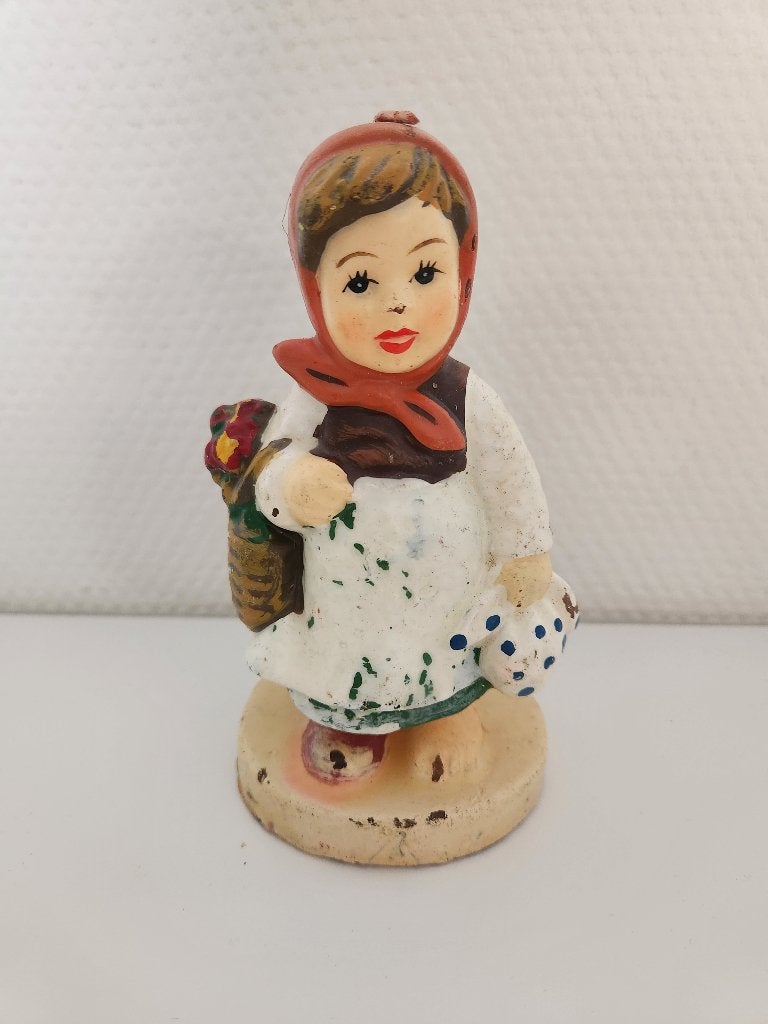 Vintage kaars - vrouw, Huis en Inrichting, Meerkleurig, Overige merken, Was, Ophalen of Verzenden