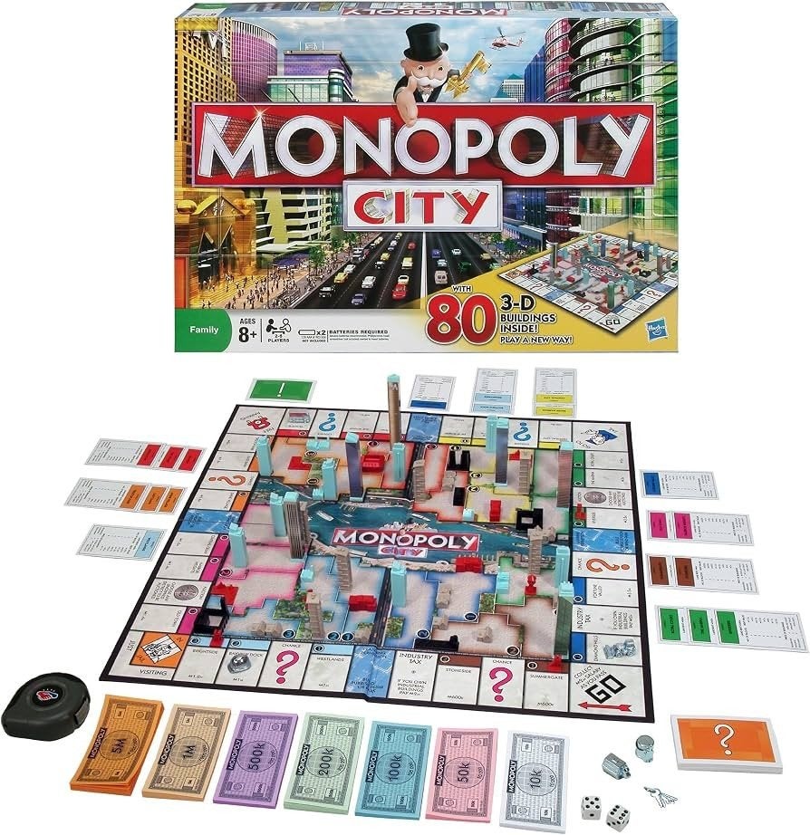 Monopoly City Bordspel - Bouw je eigen stad!, Drie of vier spelers, Ophalen of Verzenden, Zo goed als nieuw, Hasbro