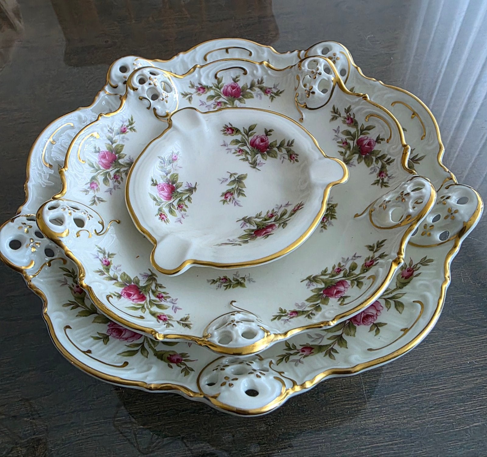Rosenthal classic Molière Moosrose schalen en asbak, Ophalen of Verzenden