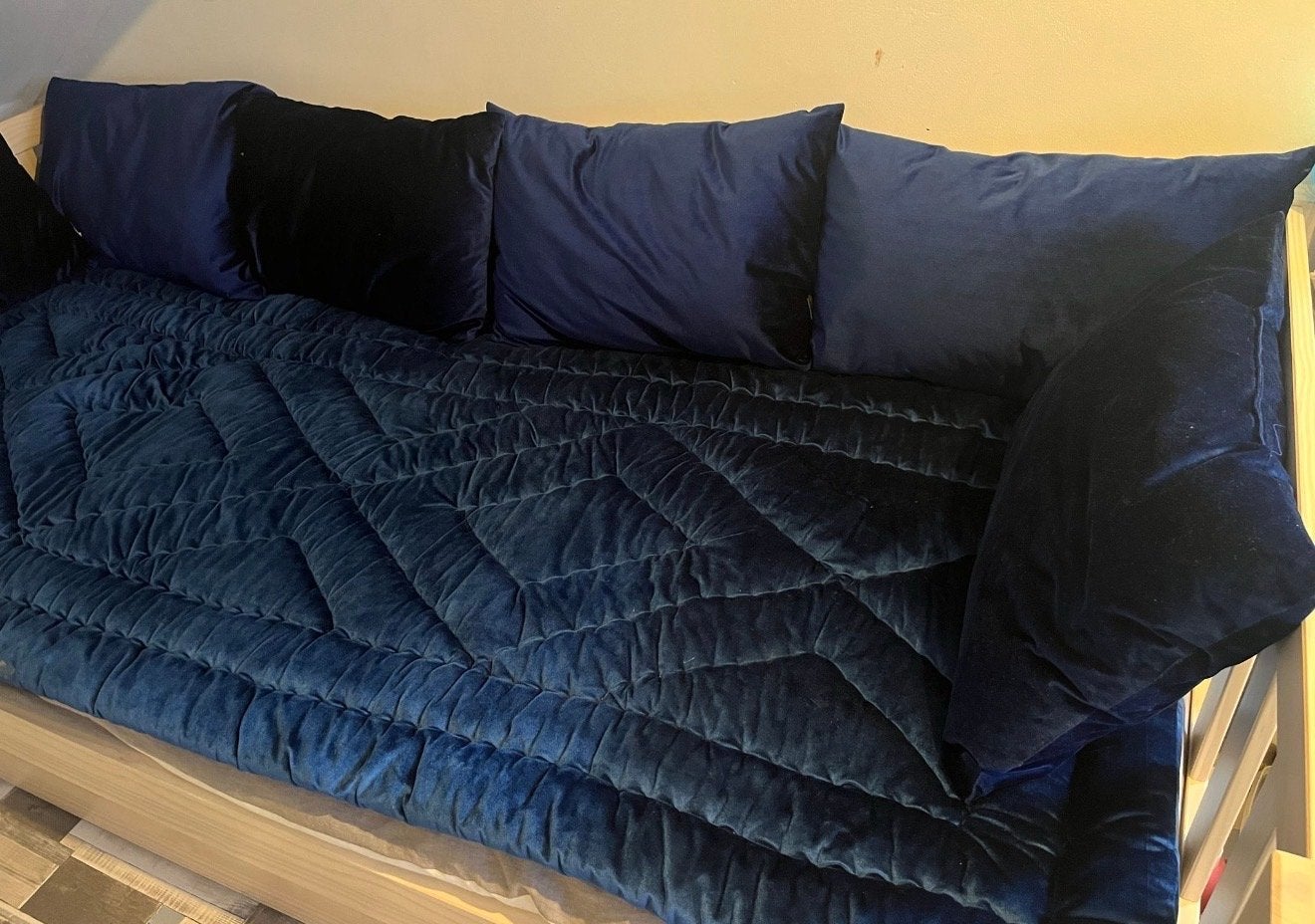 6 kussens en matrasje voor bedbank/logeerbed (80x200), Ophalen, Overige merken, Gebruikt, Rechthoekig