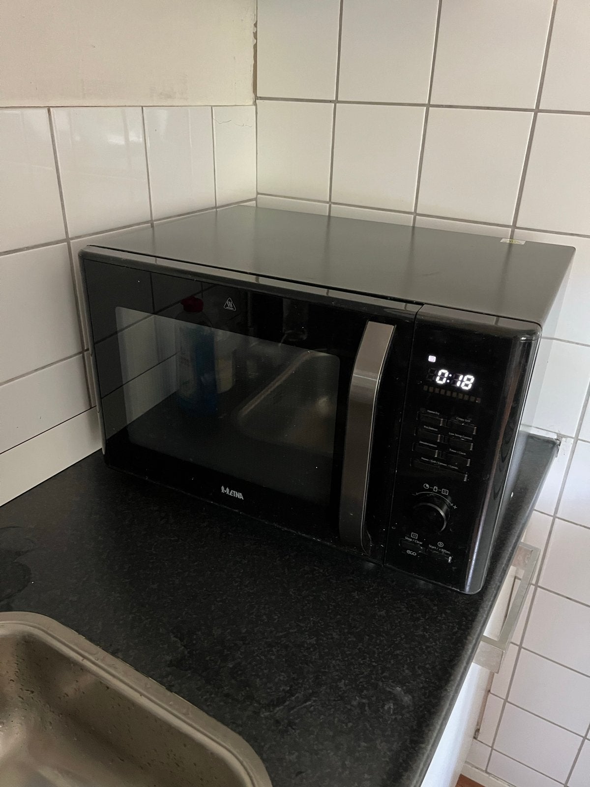 Etna combi oven/magnetron Zwart - goede staat, Witgoed en Apparatuur, Magnetrons, Ophalen, Draaiplateau, Oven, Magnetron