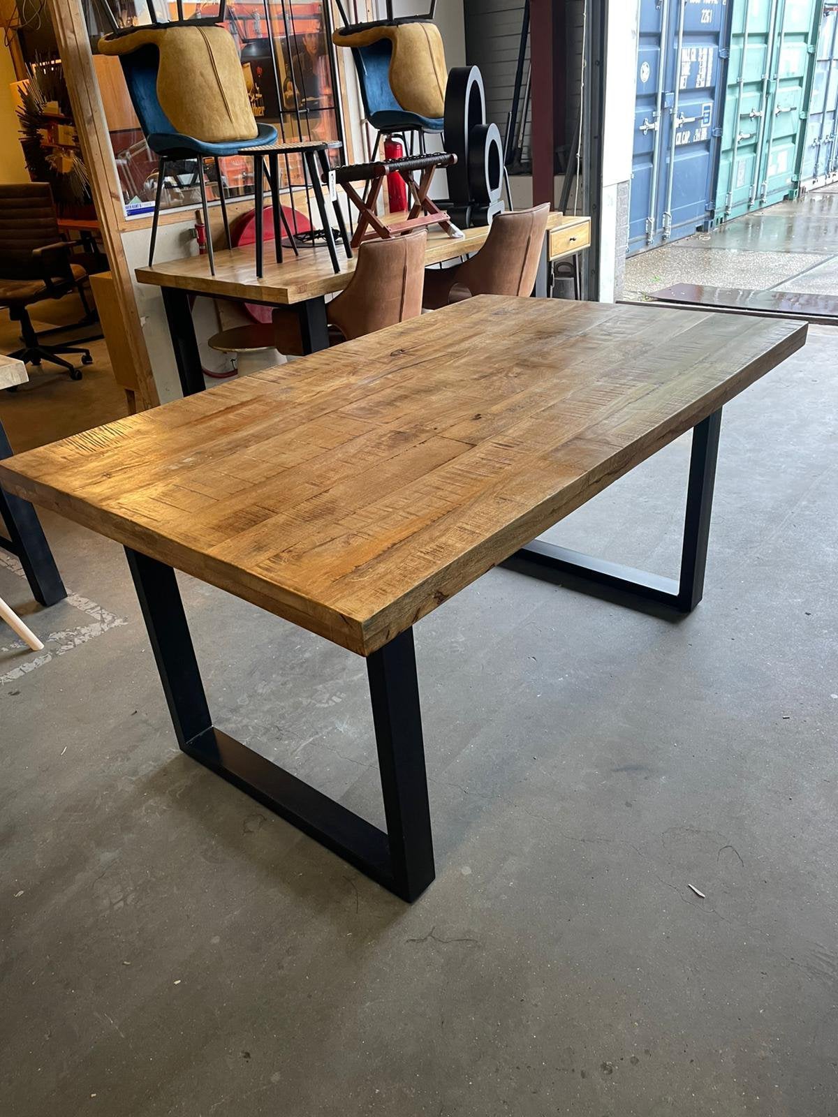 Eettafel mangohout, Ophalen of Verzenden, Zo goed als nieuw