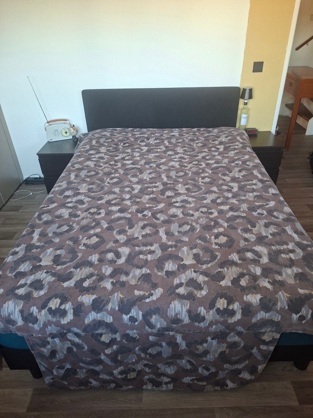 boxspring zwart 140 bij 200, Ophalen, Gebruikt, Zwart, Tweepersoons