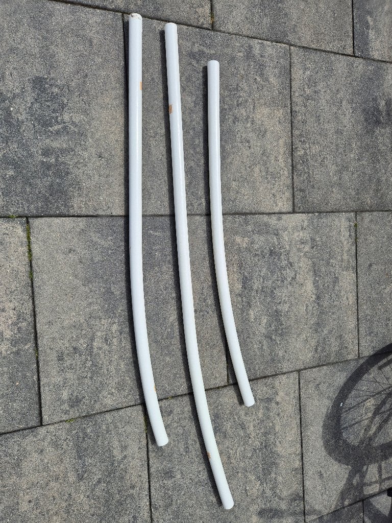 Set van 3 houten trapleuning 117 - 131 - 160 cm, Doe-het-zelf en Verbouw, Ladders en Trappen, Ophalen of Verzenden, Zo goed als nieuw