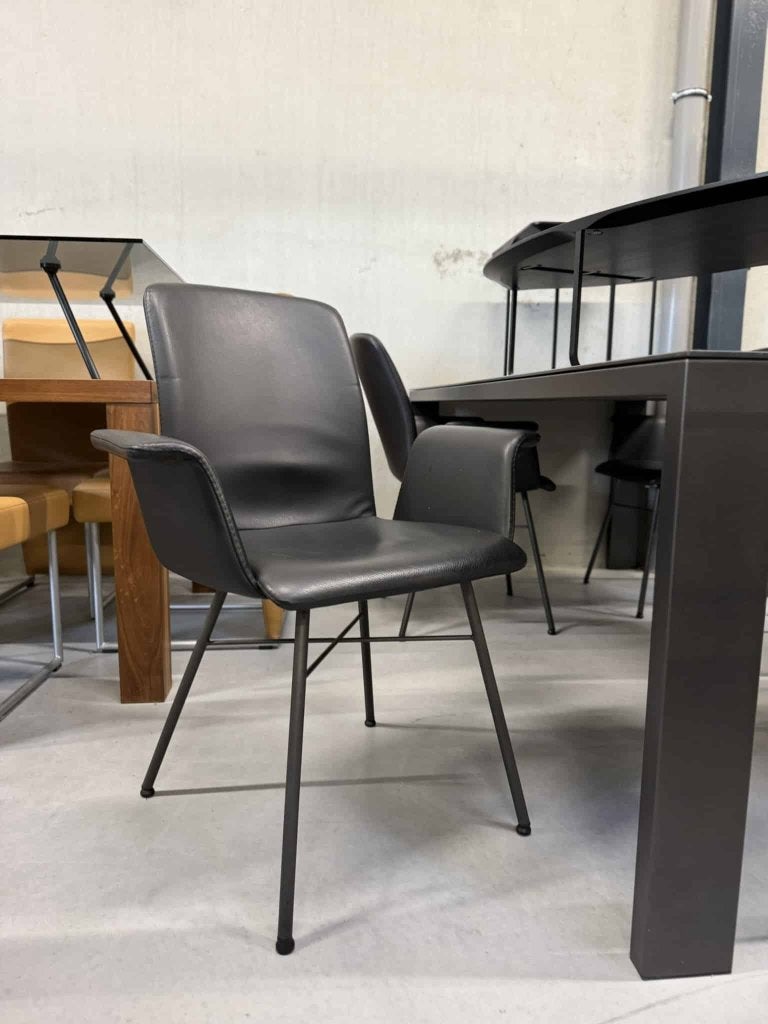Bert Plantagie Blake Eetkamerstoel zwart leer Design Stoel, Zwart, Ophalen of Verzenden, Zo goed als nieuw, Vijf, Zes of meer stoelen