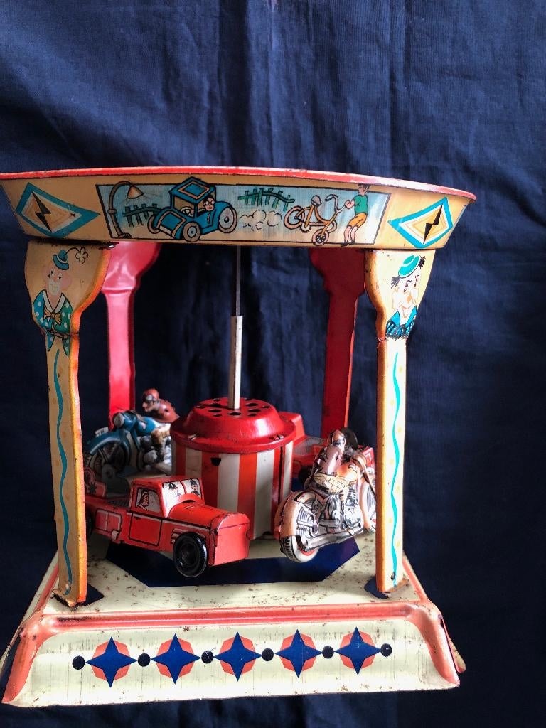 antiek blikken kermis caroussel, Antiek en Kunst, Ophalen of Verzenden