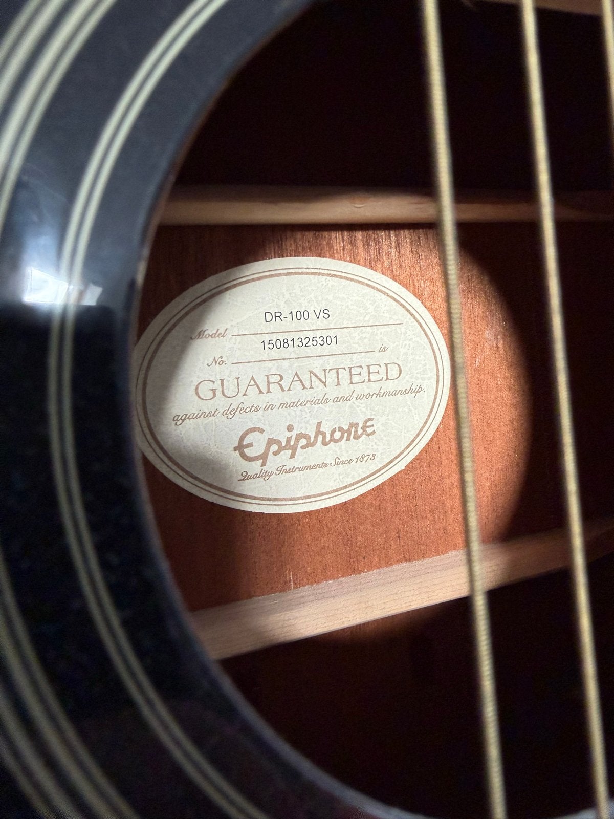 Foto 3 van Epiphone DR-100 VS Western gitaar - Zo goed als nieuw