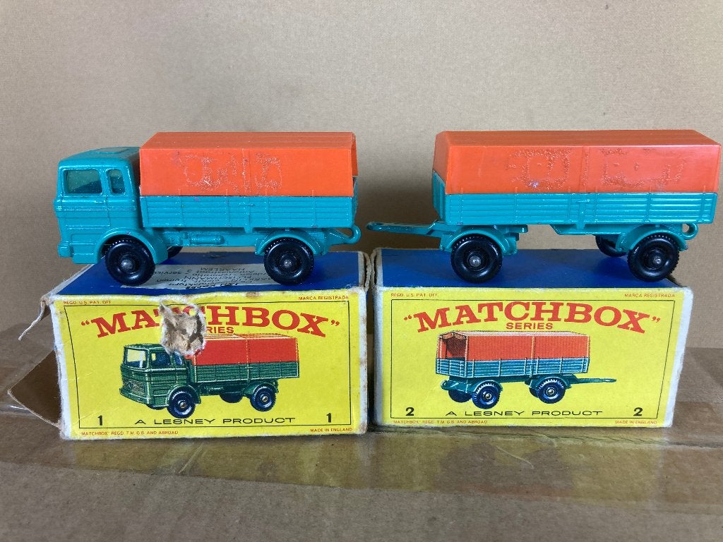 Matchbox Mercedes truck met trailer, --, Matchbox, Ophalen of Verzenden, Zo goed als nieuw