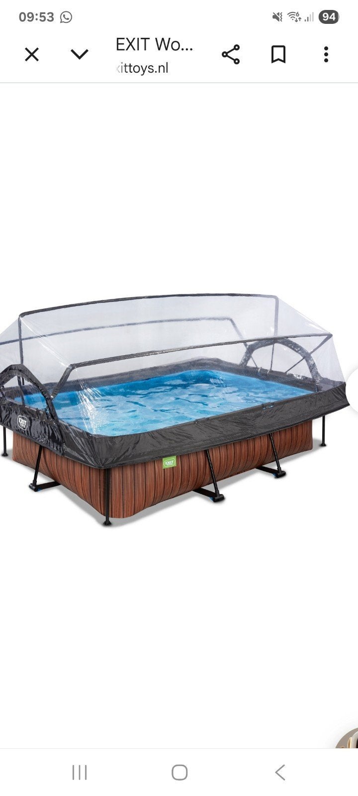 zgan zwembad met overkapping, Ophalen, Minder dan 80 cm, Zo goed als nieuw, Opzetzwembad