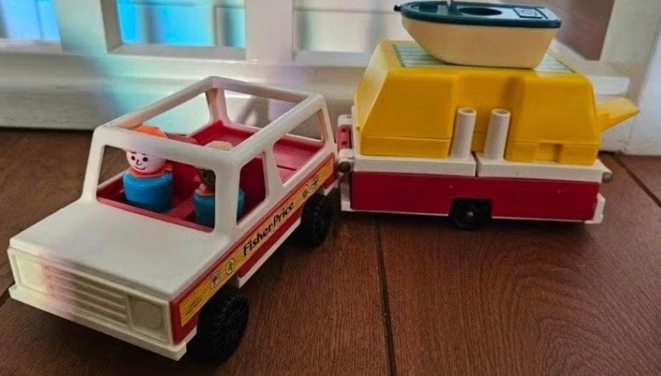Fisher price Vintage 1979- auto camper met accessoires, Kinderen en Baby's, Speelgoed | Fisher-Price, Ophalen, Gebruikt, Auto of Voertuig