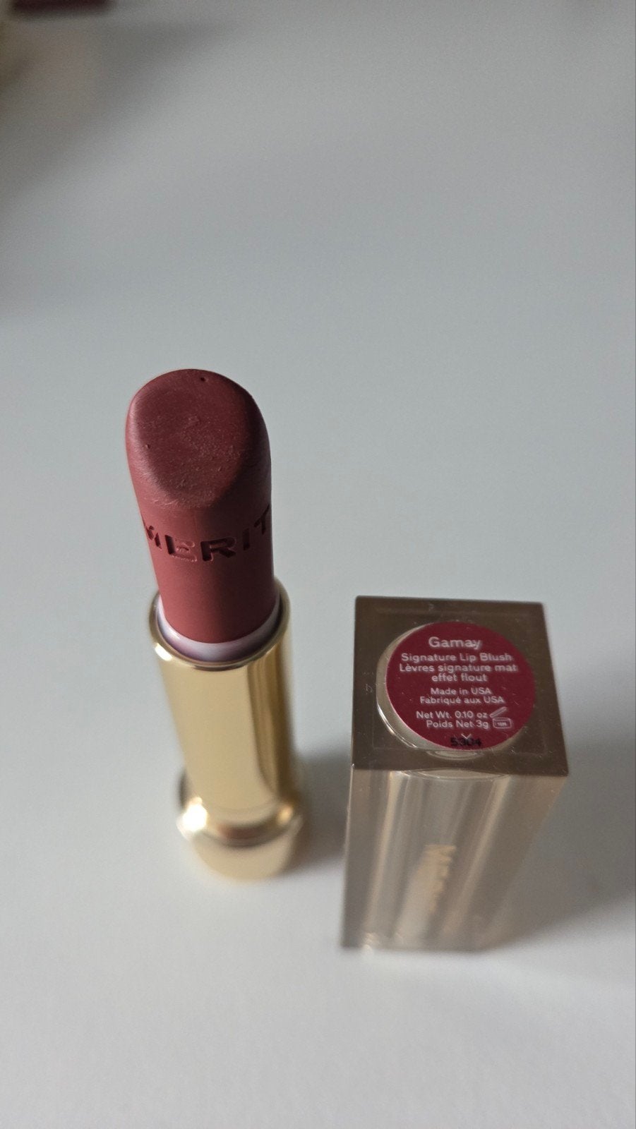 MERIT BEAUTY lip blush lipstick GAMAY matt soft, Lippen, Ophalen of Verzenden, Zo goed als nieuw, Make-up