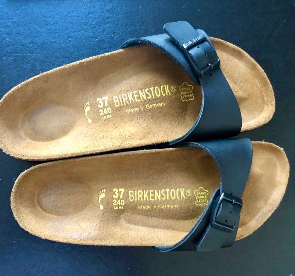 sandalen Birkenstock mt 37, Zwart, Zo goed als nieuw, Birkenstock, Sandalen of Muiltjes