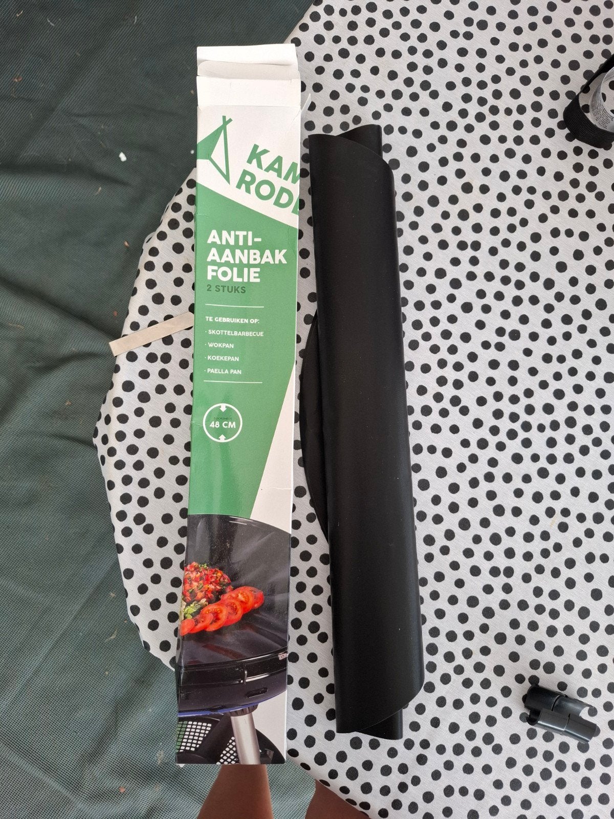 Anti-aanbakfolie 48cm doorsnee voor skottelbraai/wokpan, Caravans en Kamperen, Kampeeraccessoires, Ophalen, Nieuw