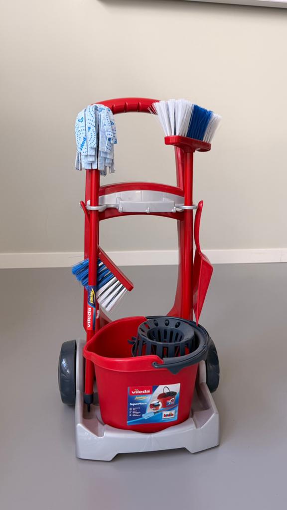 Vileda Schoonmaakset Speelgoed met Karretje, Kinderen en Baby's, Ophalen, Zo goed als nieuw, Jongen of Meisje