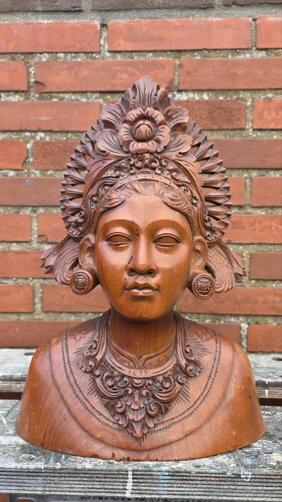 Mooi oude Bali beld 34.5 x 25 cm, Huis en Inrichting, Woonaccessoires | Boeddhabeelden, Ophalen of Verzenden