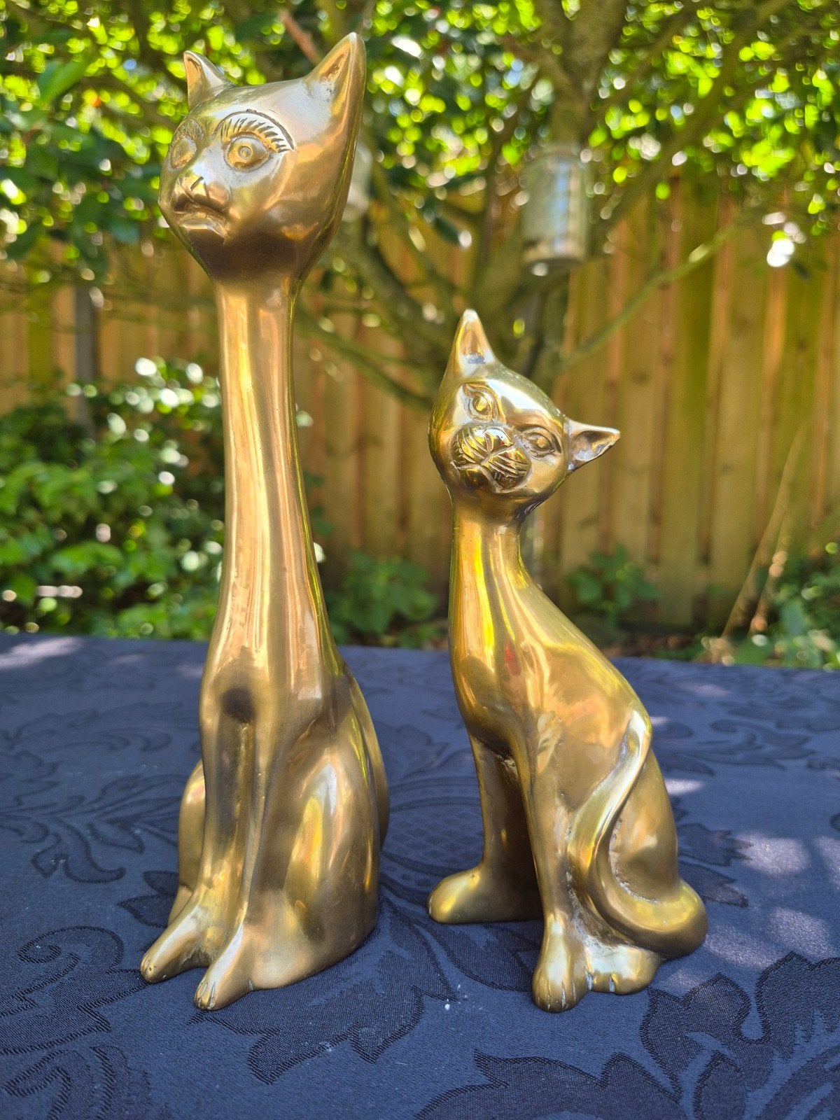 Set van 2 messing kattenbeeldjes, Antiek en Kunst, Ophalen of Verzenden