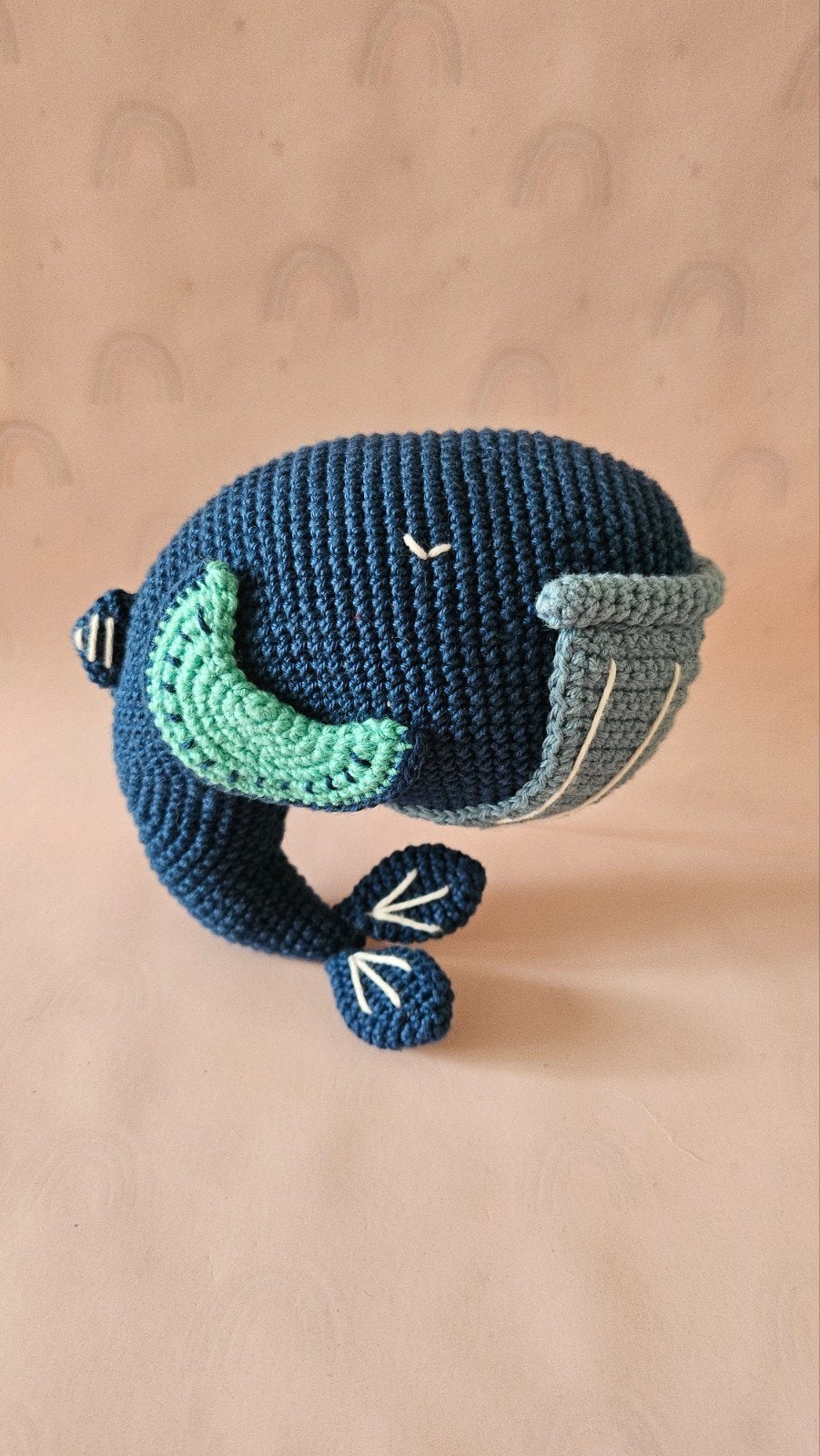 Gehaakte walvis knuffel - Handgemaakt en uniek, Overige merken, Overige typen, Blauw, Nieuw