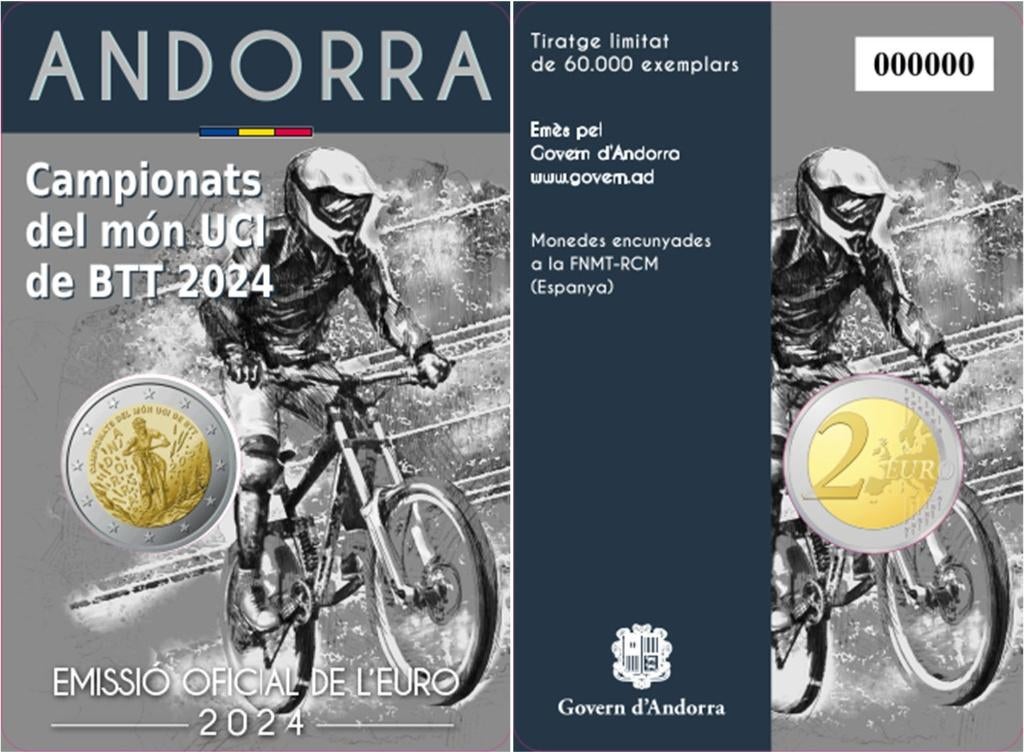 2 euro Andorra 2024 - WK Mountainbike (CoinCard), Postzegels en Munten, Munten | Europa | Euromunten, Ophalen of Verzenden, Overige landen