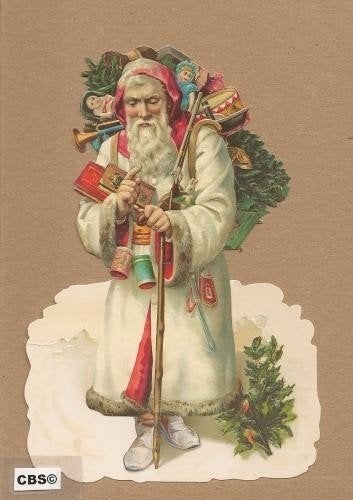 Kerstman met cadeau`s in sneeuw poezieplaatjes 5067, Verzamelen, Ophalen of Verzenden