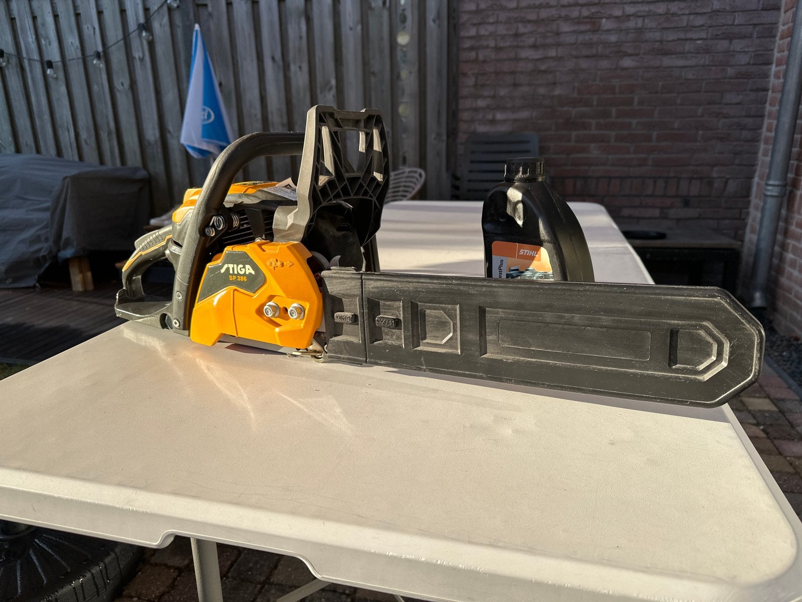 Stiga SP 386 kettingzaag Nieuw, Tuin en Terras, Takkenscharen, Ophalen of Verzenden, Nieuw, 30 t/m 39 mm