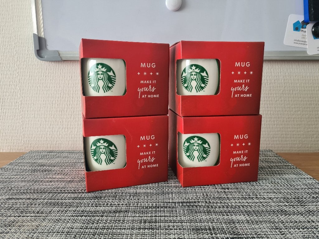 4x Starbucks "Make It Yours At Home" Mokken / Kerstmokken, Ophalen, Keramiek, Nieuw, Mok