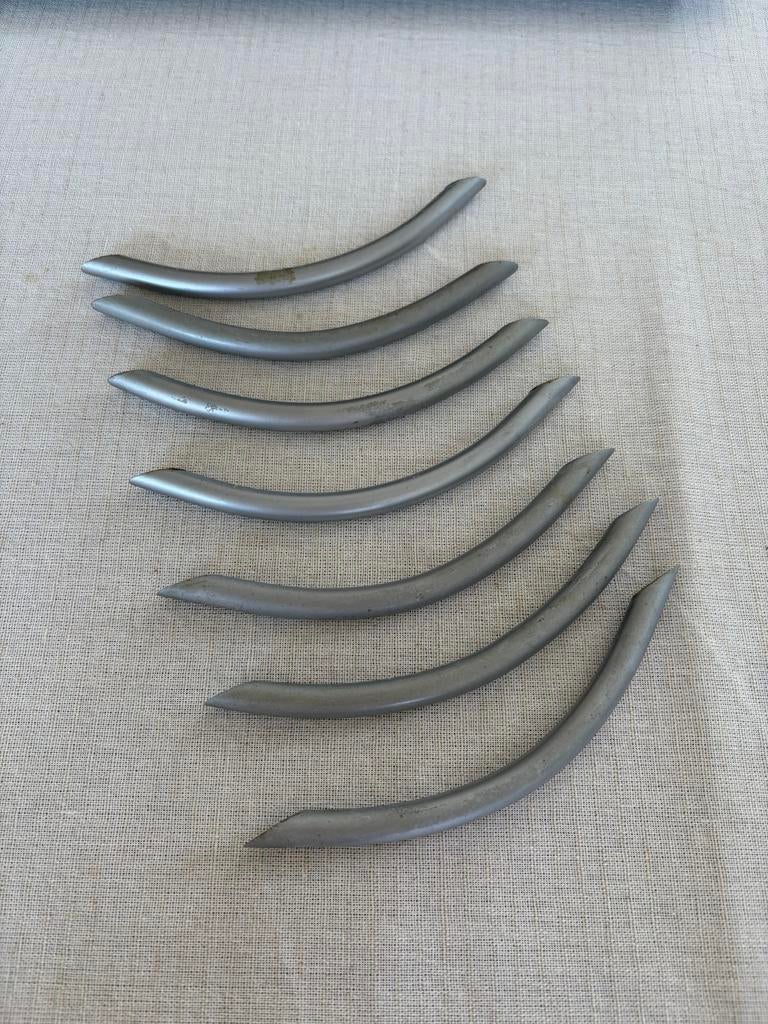 7x zilverkleurige handgrepen 128mm, Ophalen, Gebruikt