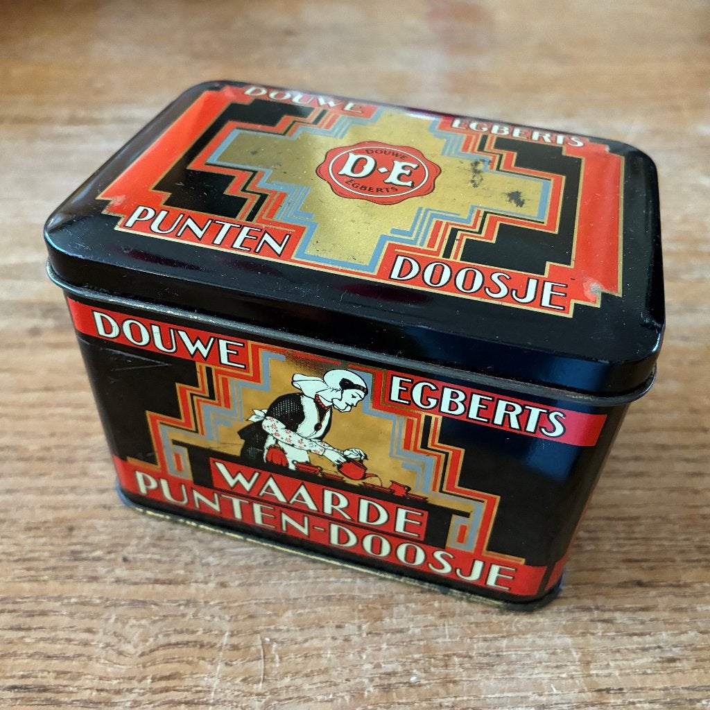 Douwe Egberts waarde punten doosje blik, Ophalen of Verzenden, Gebruikt, Koffie, Douwe Egberts