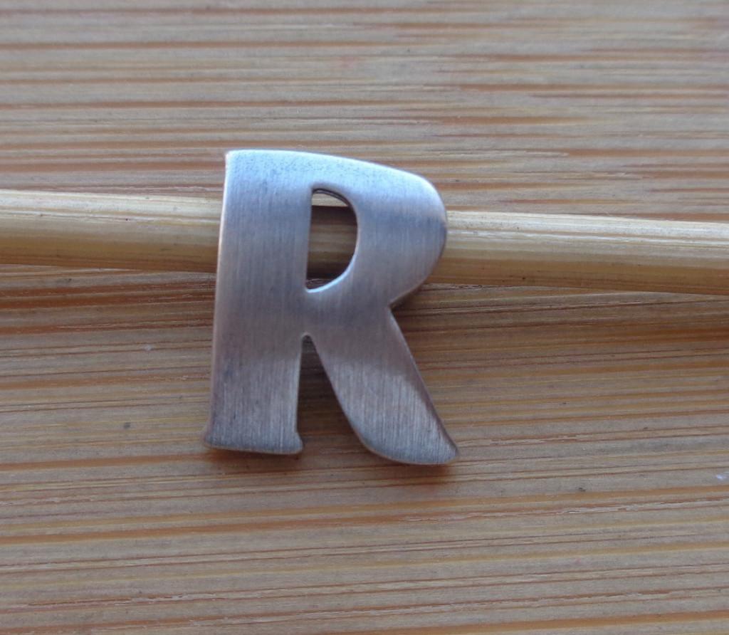 zilveren hanger/bedel letter R [855], Verzenden, Zo goed als nieuw, Zilver, Zilver