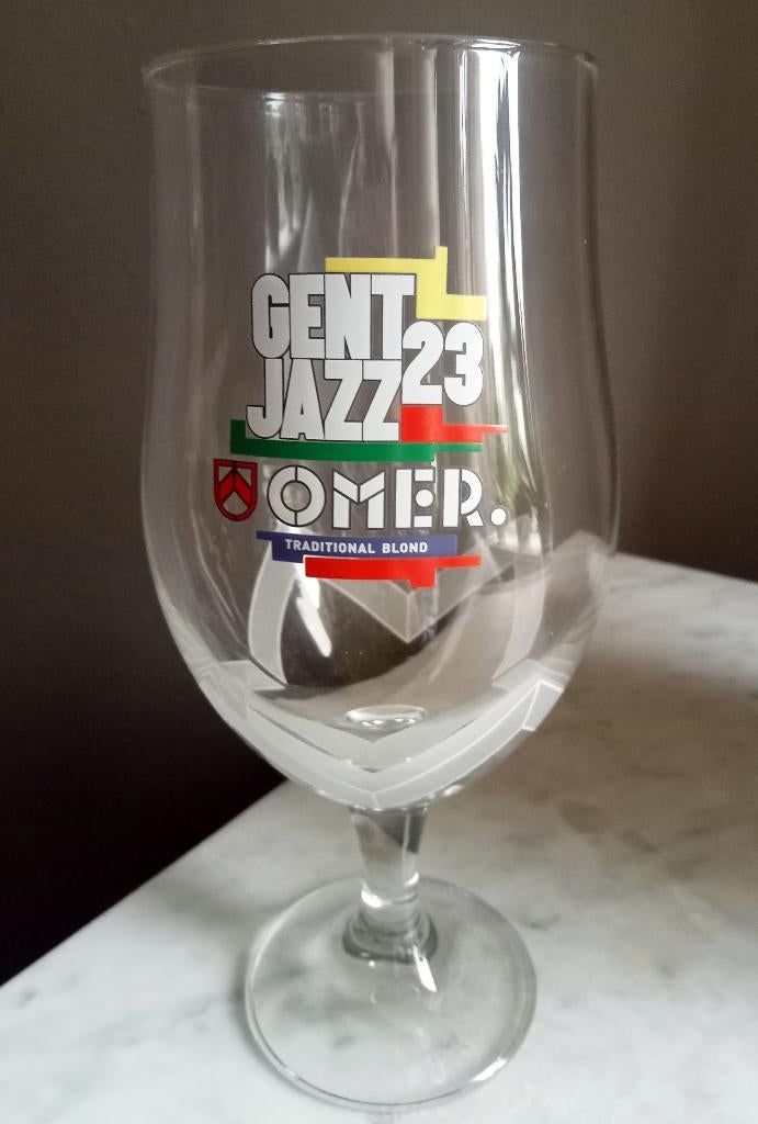 Omer Gent Jazz 23 Bierglas, Verzamelen, Biermerken, Zo goed als nieuw, Glas of Glazen, Overige merken, Ophalen of Verzenden