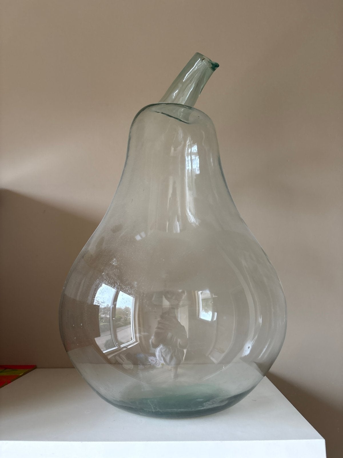 Grote glazen peer vaas - 45 cm hoog, Ophalen of Verzenden