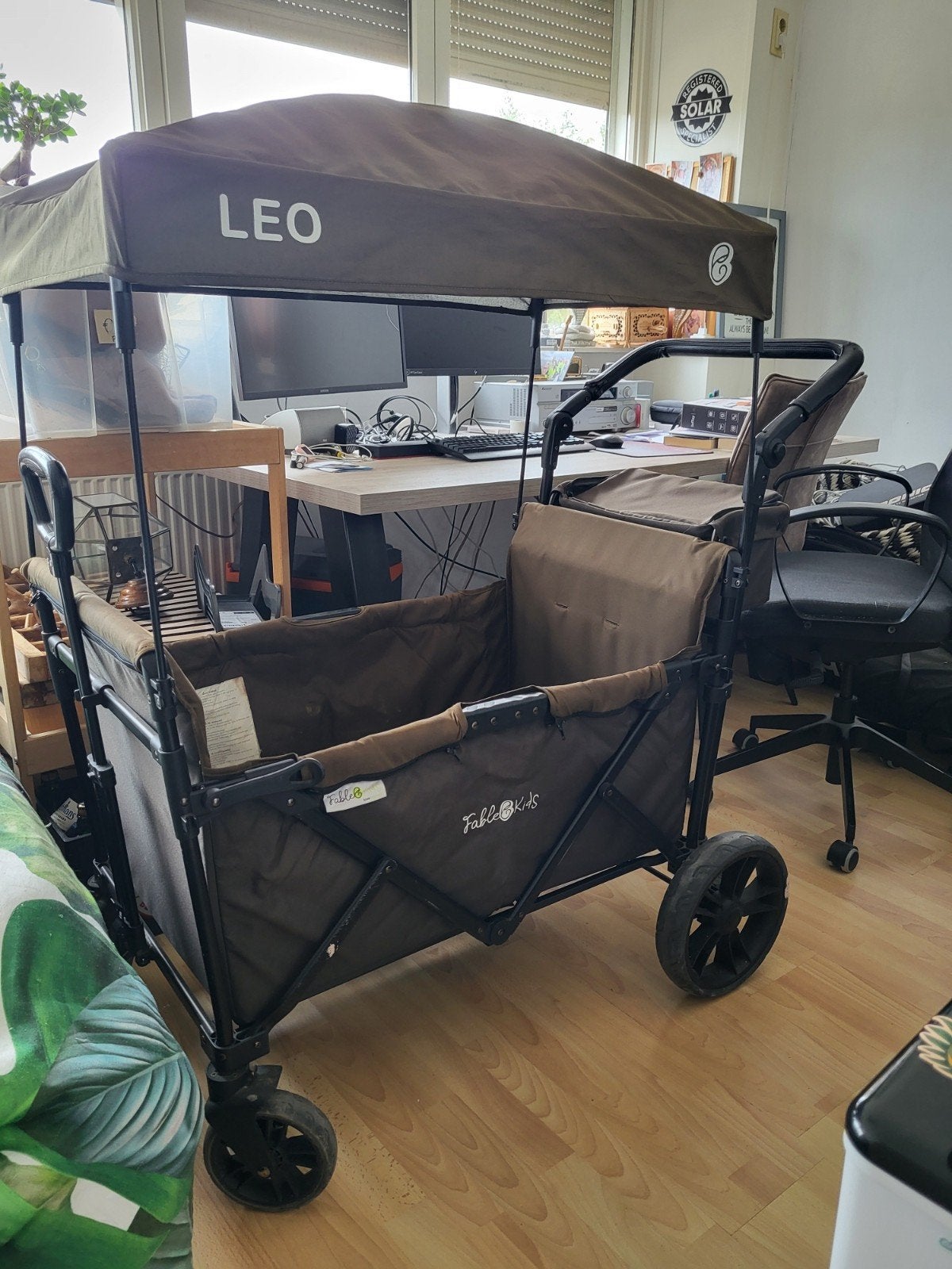 Bolderkar FableKids LEO X2 Lite Opvouwbare Handkar met Dak, Ophalen