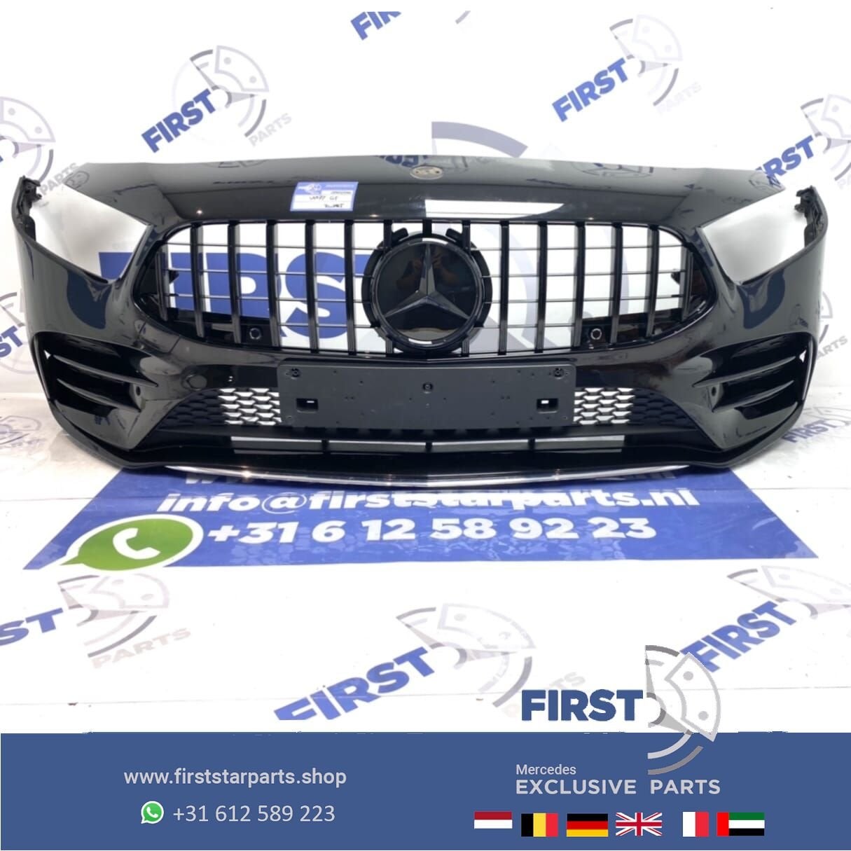 W177 AMG LINE VOORBUMPER A KLASSE 2020 A35 ZWART COMPLEET ME, Auto-onderdelen, Gebruikt, -, Voor, Ophalen of Verzenden
