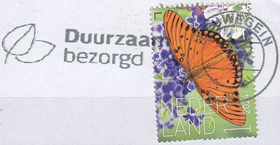 Nederland- 2024.07.9- Vlinders Bonaire- Gulf Fritillary- G, Ophalen of Verzenden, Na 1940, Gestempeld