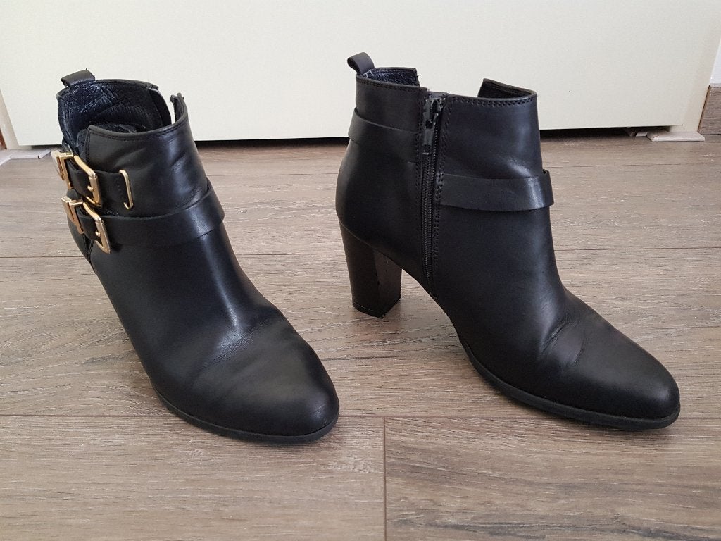 Leren laarzen voor meisjes / dames -- maat 36 --, Zwart, Lage of Enkellaarzen, Ophalen of Verzenden, Zo goed als nieuw