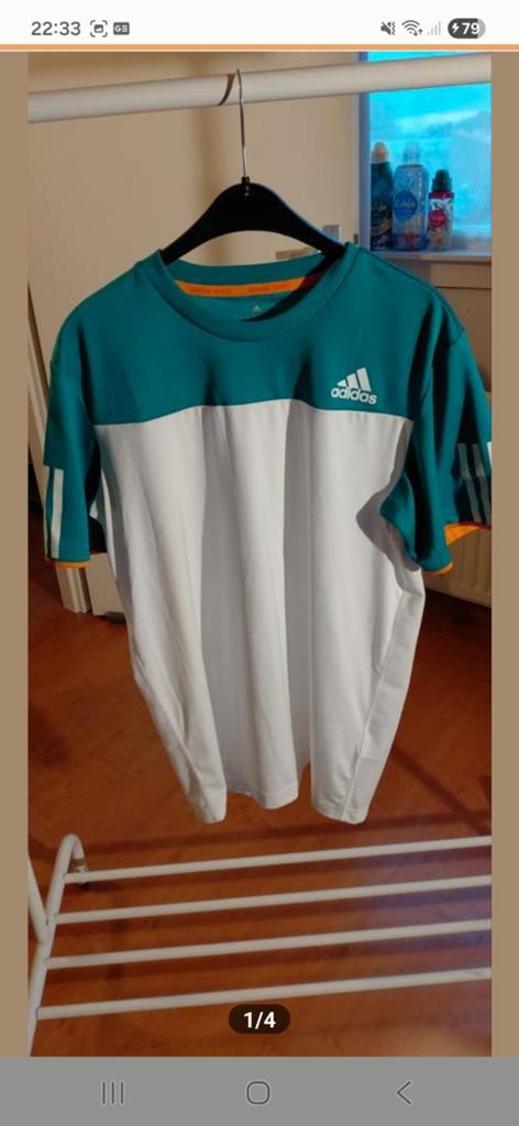 Adidas Tennis Climalite T-shirt - Maat M, Maat 48/50 (M), Wit, Ophalen of Verzenden, Zo goed als nieuw