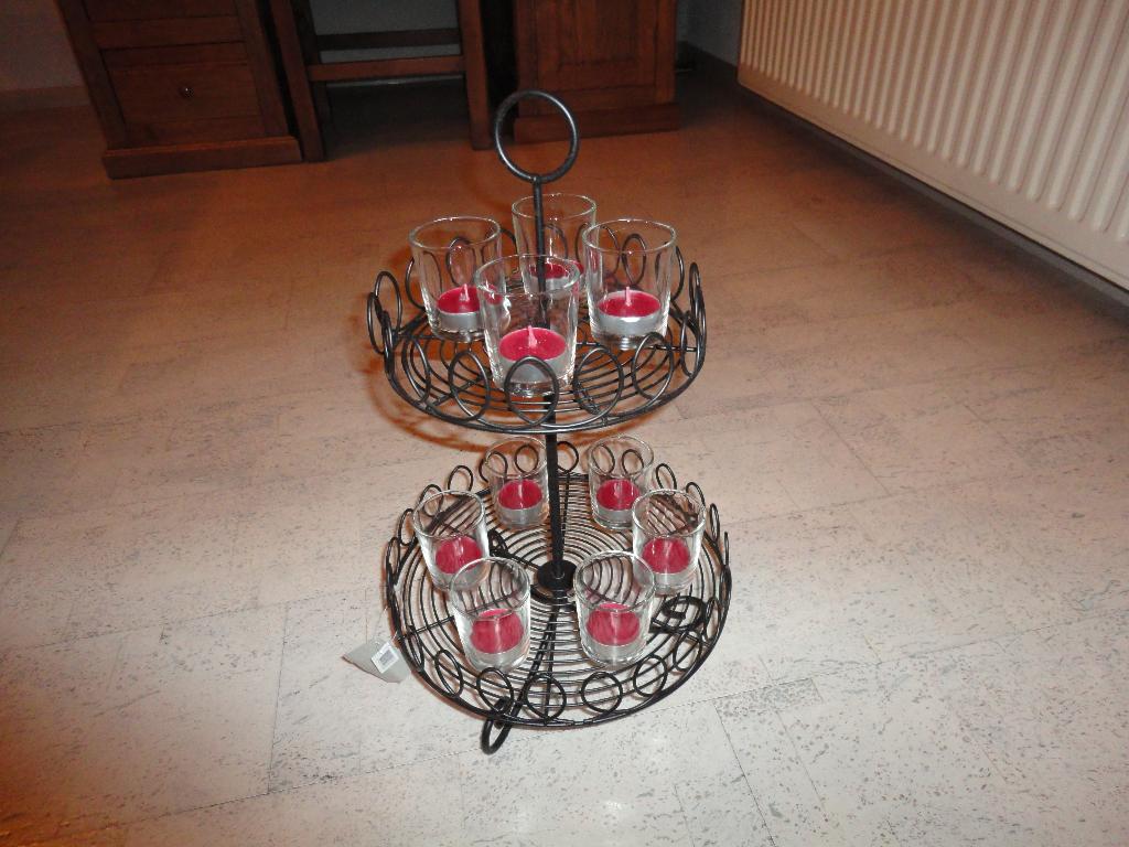 Etagère met glaasjes voor 10 waxinelichtjes. Nieuw, Ophalen of Verzenden, Nieuw