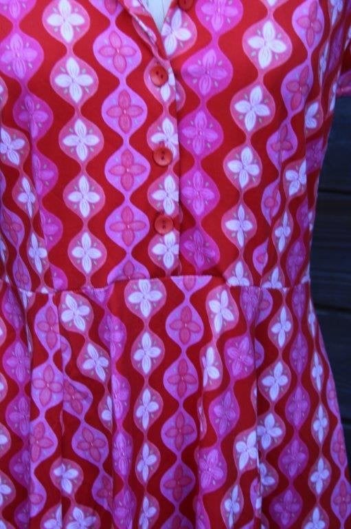 Jurk rood/ roze Lien & Giel mt XL Vaste prijs, Maat 46/48 (XL) of groter, Ophalen of Verzenden, Zo goed als nieuw, Knielengte