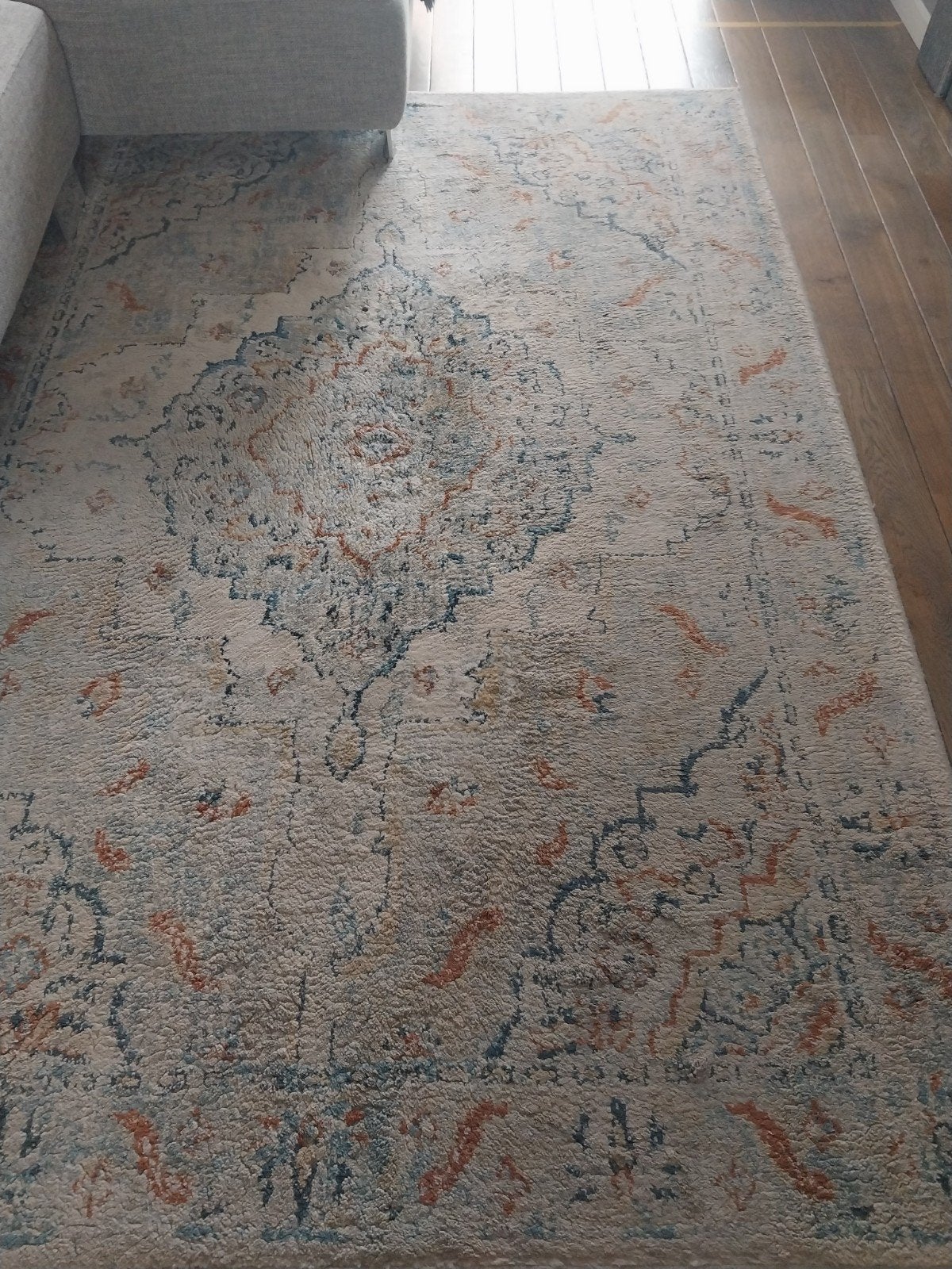 Vloerkleed Ikea met Oosters Patroon - Beige/Blauw, Ophalen, 150 tot 200 cm, Zo goed als nieuw, Modern Oosters