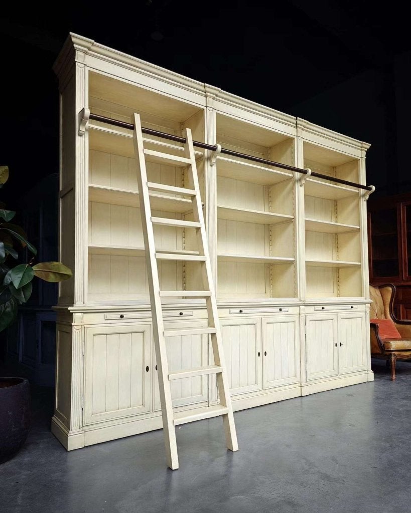 Prachtige bibliotheekkast | Boekenkast met ladder #0890, Huis en Inrichting, Metaal, Gebruikt, Met deur(en), -