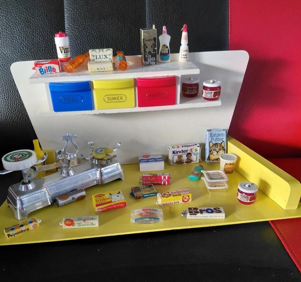 Vintage,  kruidenier  winkel,  miniatuur koffie. Castella, Antiek en Kunst, Ophalen of Verzenden