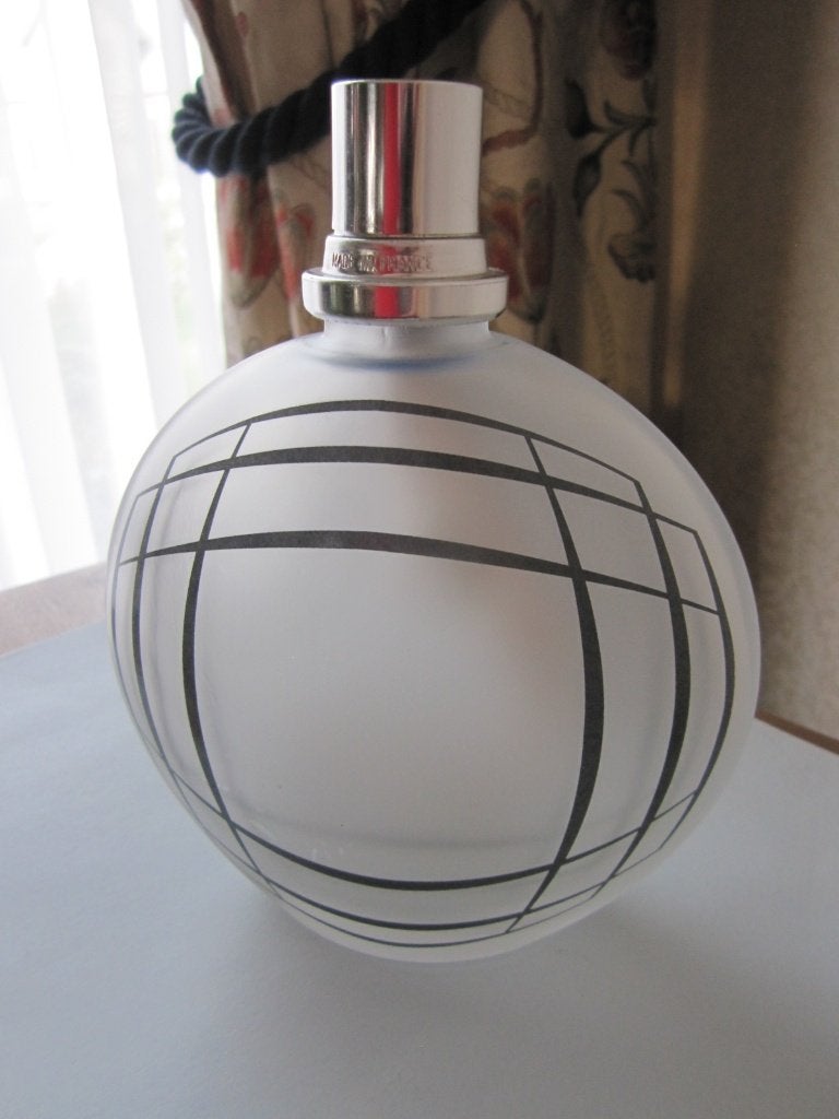 Berger Paris lamp - mat glas met zwarte lijnen decor, Verzenden