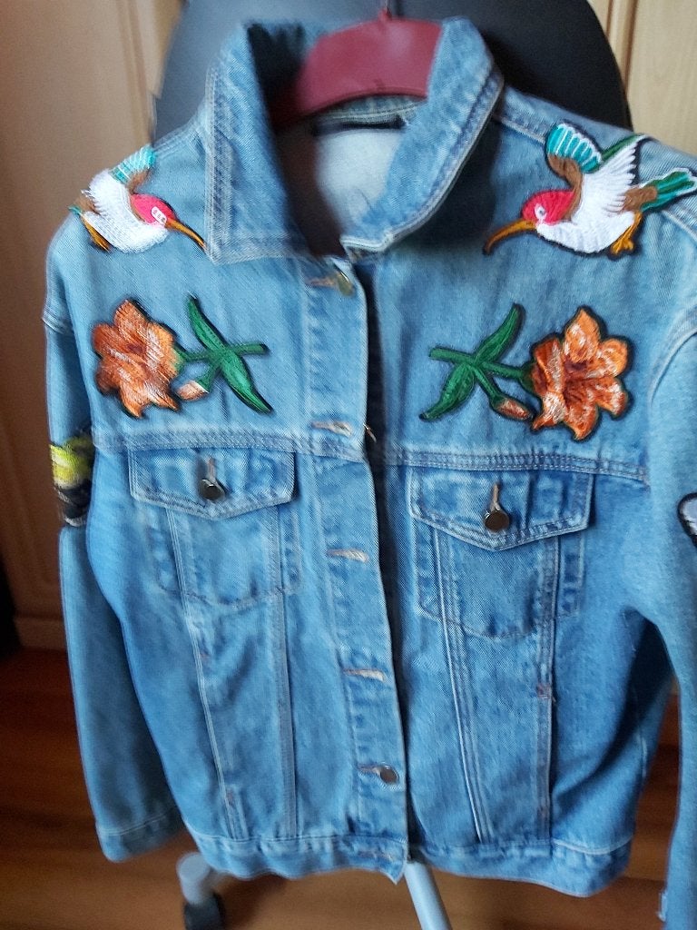Jeansjas blauw large, Ophalen of Verzenden, Zo goed als nieuw, Maat 42/44 (L), Blauw
